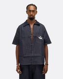 Raw denim buttoned shirt