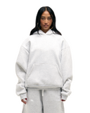 Script Signature Oversized Hoodie Grey Melange - Sinnuel collective