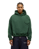Cargo Pocket Crop Fit Hoodie - Green - Sinnuel collective