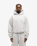 Script Signature Oversized Hoodie Grey Melange